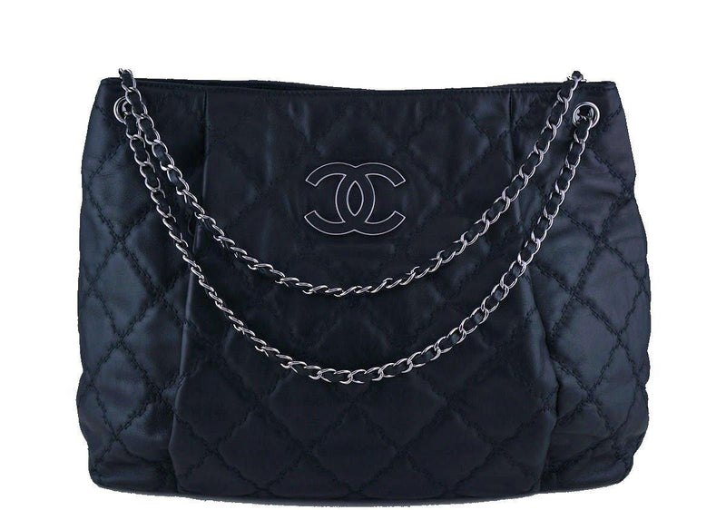 Chanel Black Quilted Leather and Tweed Portobello Frame Top Tote Bag -  Yoogi's Closet