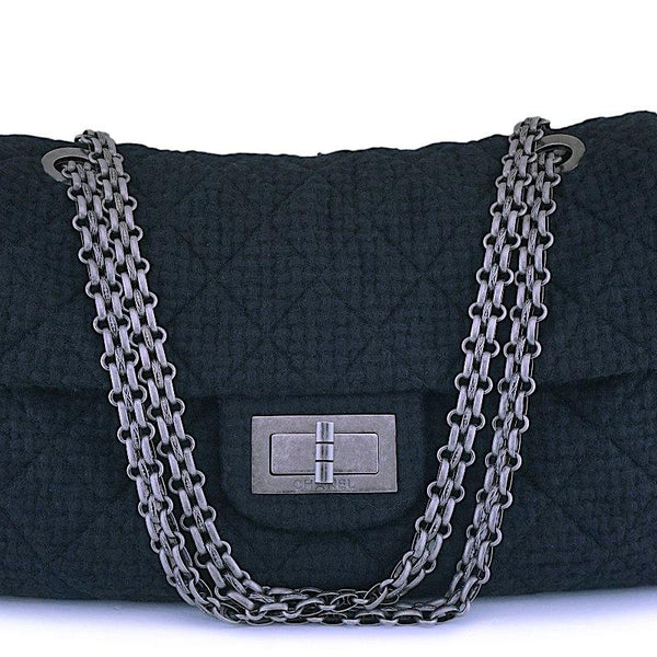 Rare Chanel Black Tweed XXL Supermodel Reissue Flap Bag Weekender RHW – Boutique  Patina