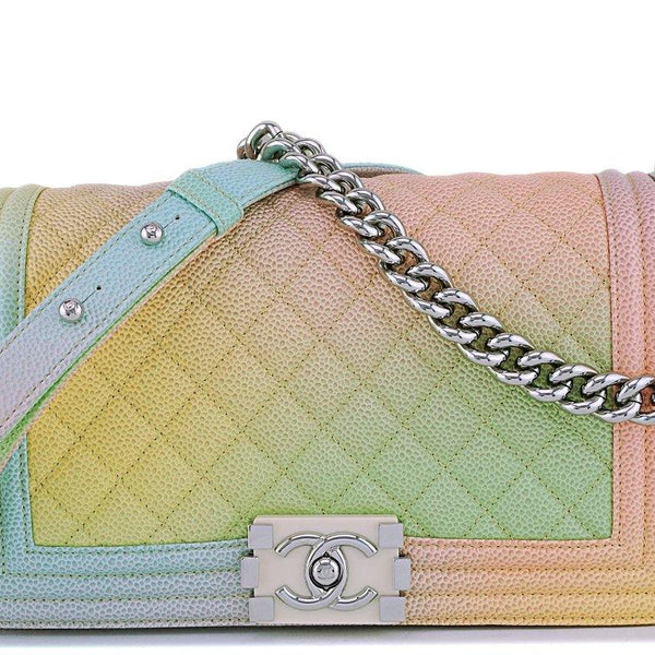 18P Chanel Multicolor Rainbow Caviar Medium Classic Boy Flap Bag – Boutique  Patina
