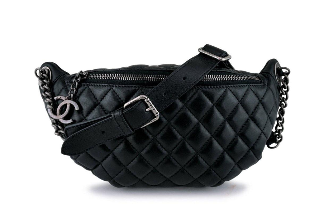 Chanel Black Quilted Caviar Banane Waist Bag Gold Hardware, 2018-2019  Available For Immediate Sale At Sotheby's