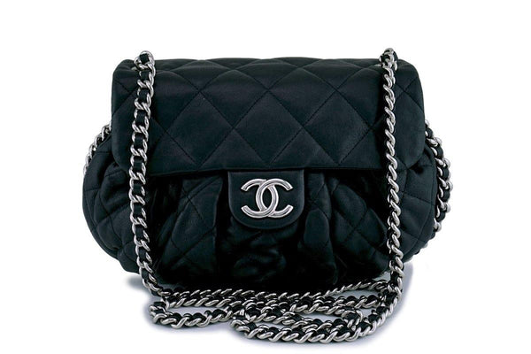 Chanel Black Medium Chain Around Rounded Classic Cross Body Flap Bag - Boutique Patina