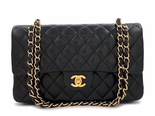 Pristine Chanel 2009 Vintage Black Medium Classic Double Flap Bag 24k GHW Lambskin - Boutique Patina