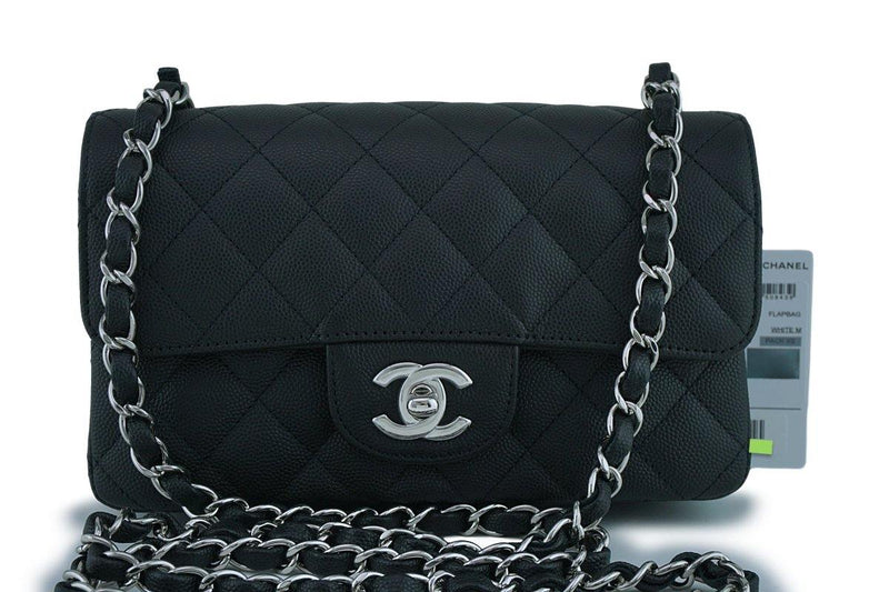 NWT 18C Chanel Black Classic Quilted Rectangular Mini Flap Bag SHW - Boutique Patina