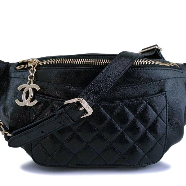 Chanel Black Glazed Calfskin Pocket Banane Fanny Pack Belt Waist Bag – Boutique  Patina
