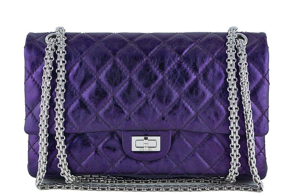 Chanel Metallic Purple Violet 226 Classic Reissue 2.55 Flap Bag - Boutique Patina