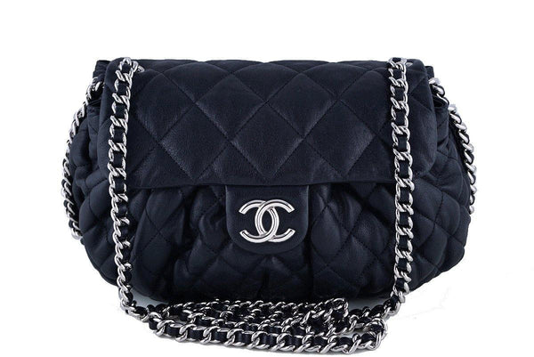 Chanel Black Large Chain Around Rounded Classic Flap Cross Body Bag - Boutique Patina