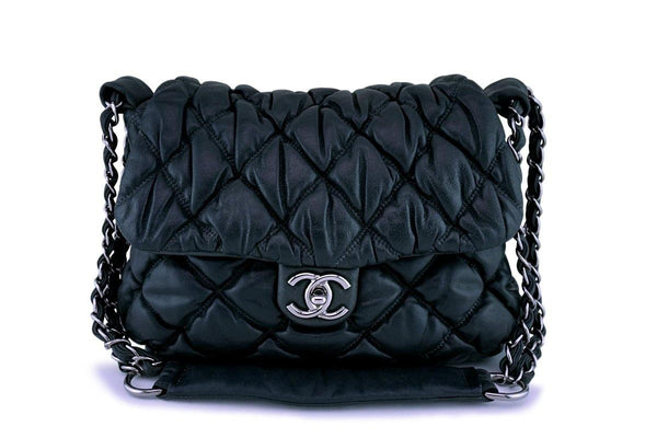 Chanel Gray-Black Jumbo Size Soft Bubble Quilt Flap Bag - Boutique Patina