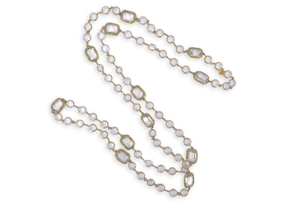 Chanel 1981 Clear Chicklet Long Necklace