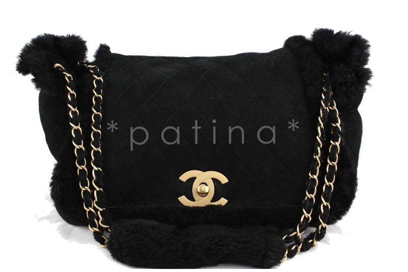 Chanel black shearling bag Clearance