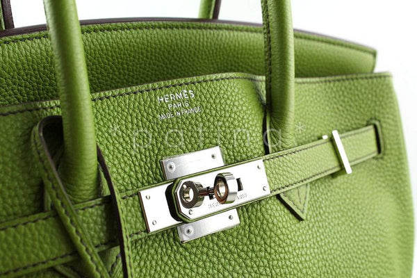 Hermes Togo Leather Vert Anis Apple Green 35cm Birkin Bag Full Set - Boutique Patina