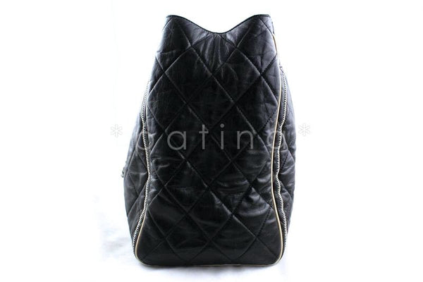 Chanel Black East West Quilted Giant Reissue Lock XL Tote Bag - Boutique Patina