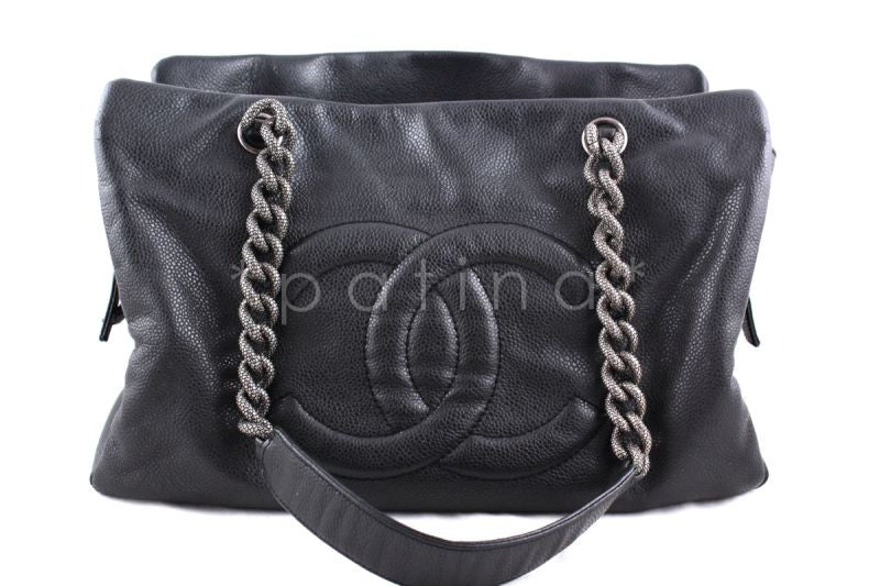 Chanel Charcoal Gray Soft Caviar Timeless Grand Shopping Tote GST Bag –  Boutique Patina
