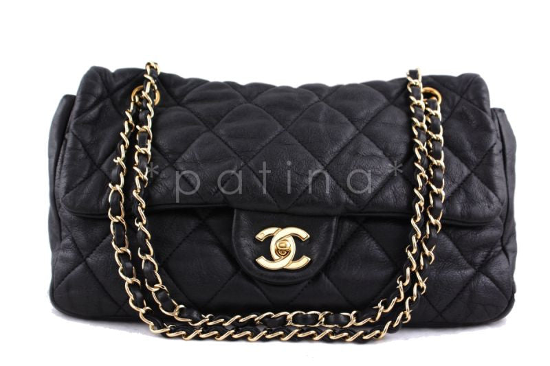 Chanel Black Lambskin Limited Classic Jumbo Soft Flap Bag - Boutique Patina