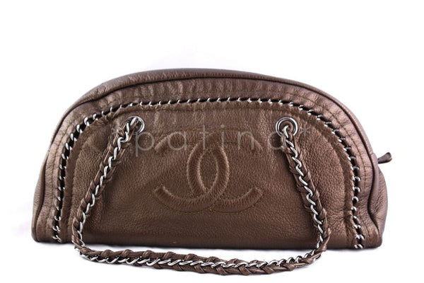 Chanel Large Bronze Soft Deerskin Luxury Ligne Bowler Bag - Boutique Patina
