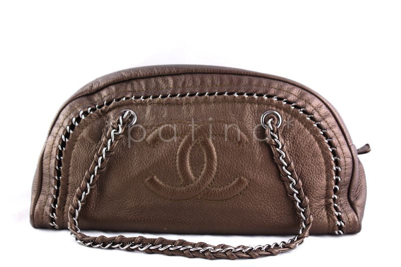 Chanel Lux Ligne Shoulder Flap Bag in Metallic Bronze Deerskin - SOLD