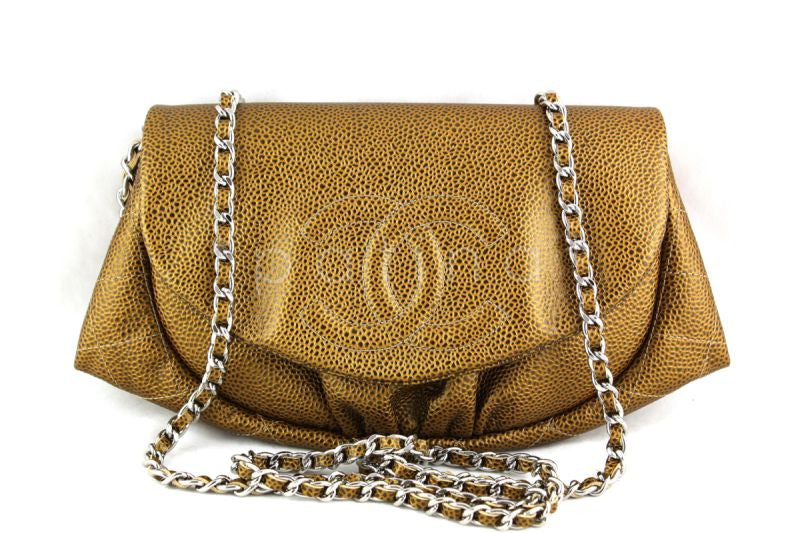 AUTH! NEW🦄 2020 Chanel Circular Mini Square Caviar WOC Wallet on Chain GHW  Bag