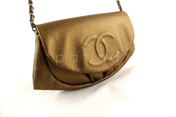 NWT 14C Chanel Gold Caviar Half Moon WOC Wallet on Chain Bag - Boutique Patina