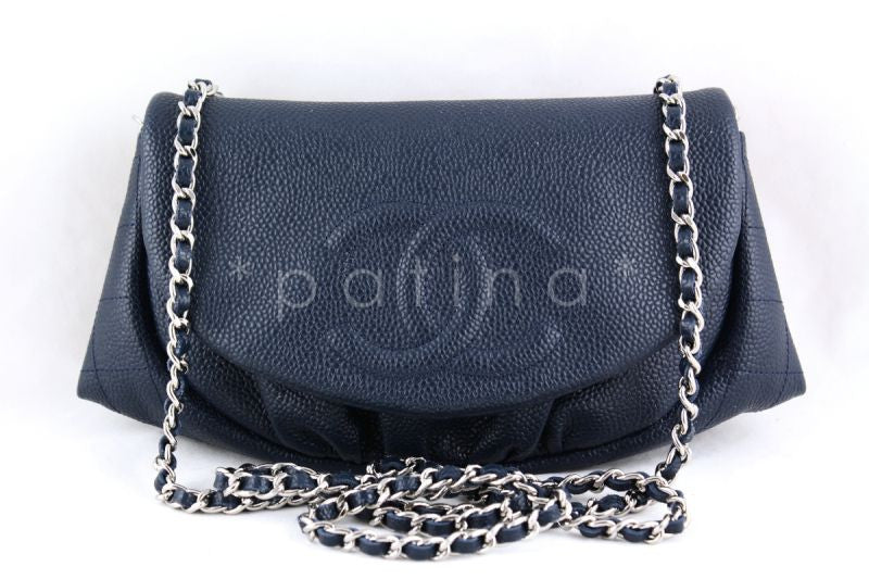 Chanel Navy Caviar Half Moon WOC Wallet on Chain Purse Bag - Boutique Patina