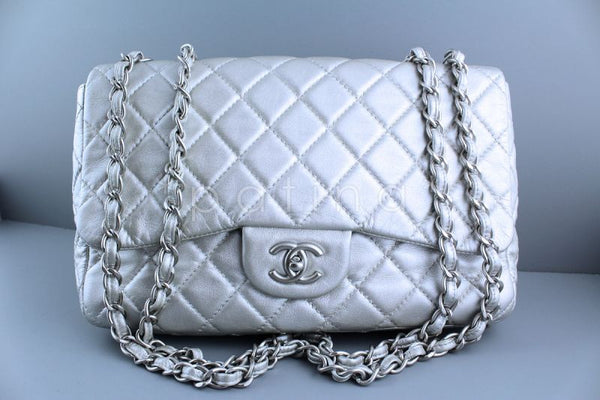 Chanel White Vintage Mademoiselle Classic Jumbo Flap Bag