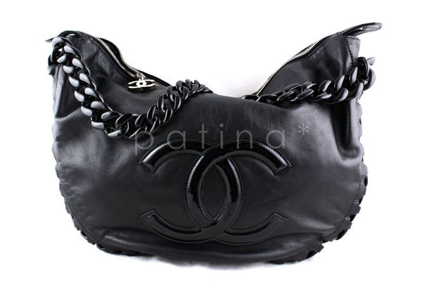 Chanel Black Calf Modern Chain Large Hobo Bag - Boutique Patina