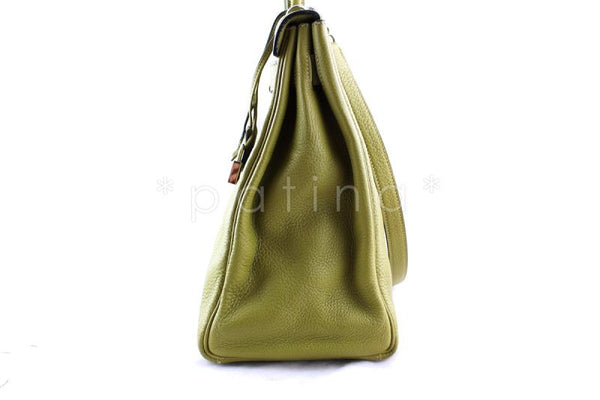 Hermes Chartreuse Clemence 40cm Kelly Bag - Boutique Patina