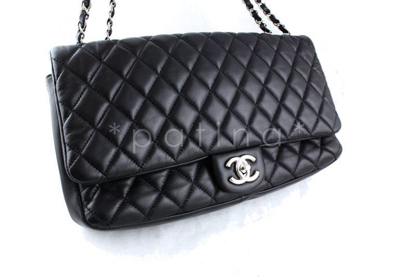Chanel Black 14in. Coco Rain Jumbo XL Maxi Classic Flap Bag - Boutique Patina