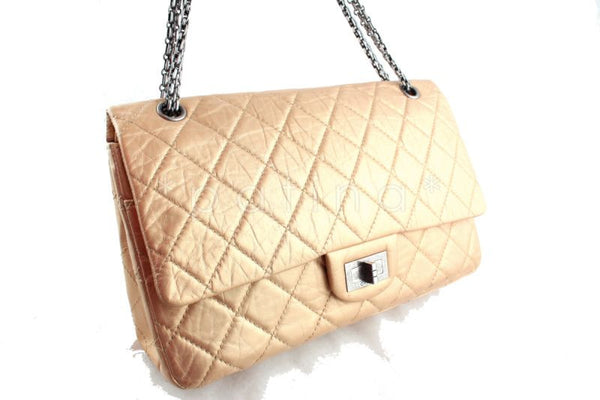 Chanel Pale Gold 12in. 227 Reissue 2.55 Jumbo Classic Double Flap Bag - Boutique Patina