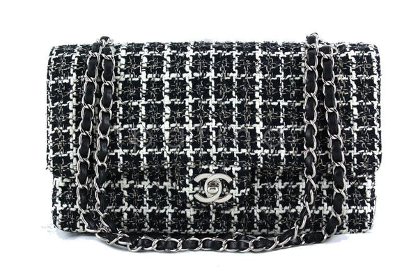 Chanel 19S Black and White Wool Tweed Mini Flap Bag | Dearluxe