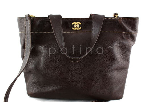 Chanel Brown Quilted Lady Braid Tote Bag