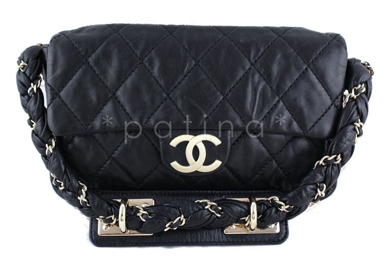 Chanel 10in. Black Lambskin Lady Braid Flap Bag - Boutique Patina