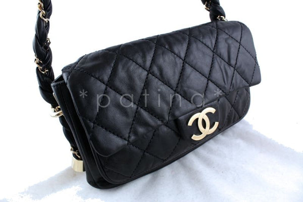 Chanel 10in. Black Lambskin Lady Braid Flap Bag - Boutique Patina