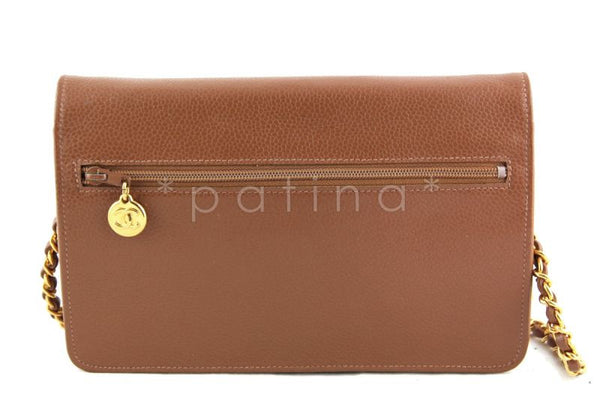 Chanel Camel Beige Caviar Timeless WOC Classic Wallet on Chain Bag, Gold HW - Boutique Patina