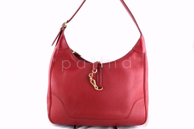 Hermes Rouge Vif Trim II Hobo Bag - Boutique Patina