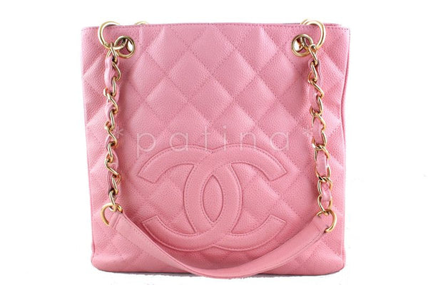 Chanel Petite Shopping Tote PST Chain Tote Bag Purse Pink Caviar 67826
