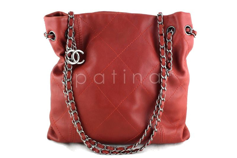 CHANEL Classic Flap Drawstring Quilted Lambskin Leather Shopper Should