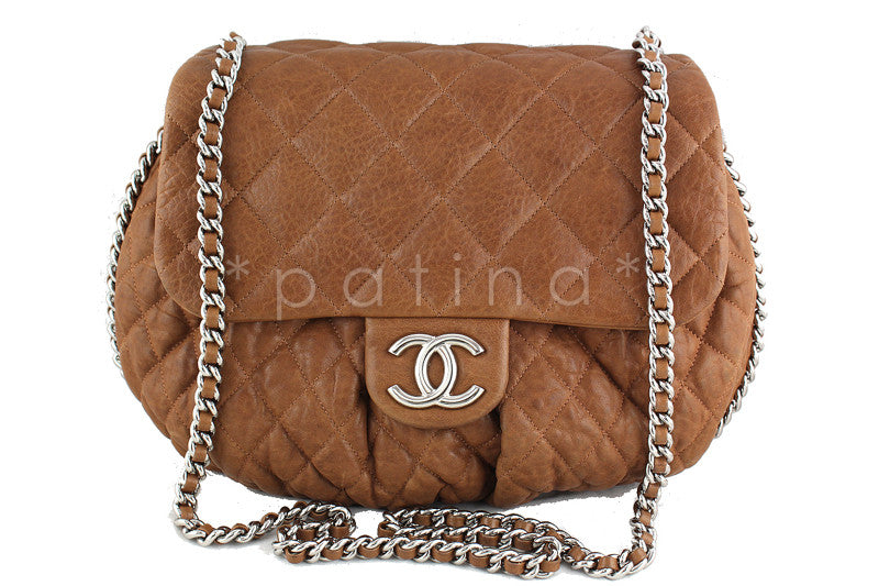 💯 % Authentic CHANEL Washed Lambskin Chain Around Maxi Flap Bag