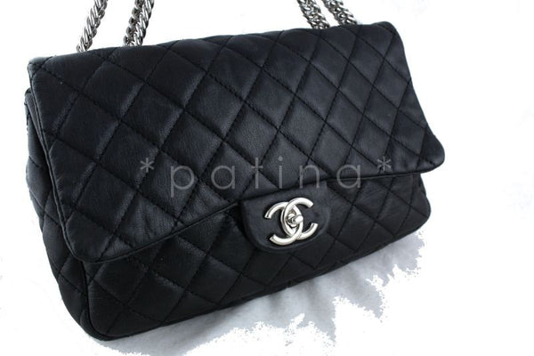 Chanel Black Patent Luxury Ligne Jumbo Flap Bag – Boutique Patina