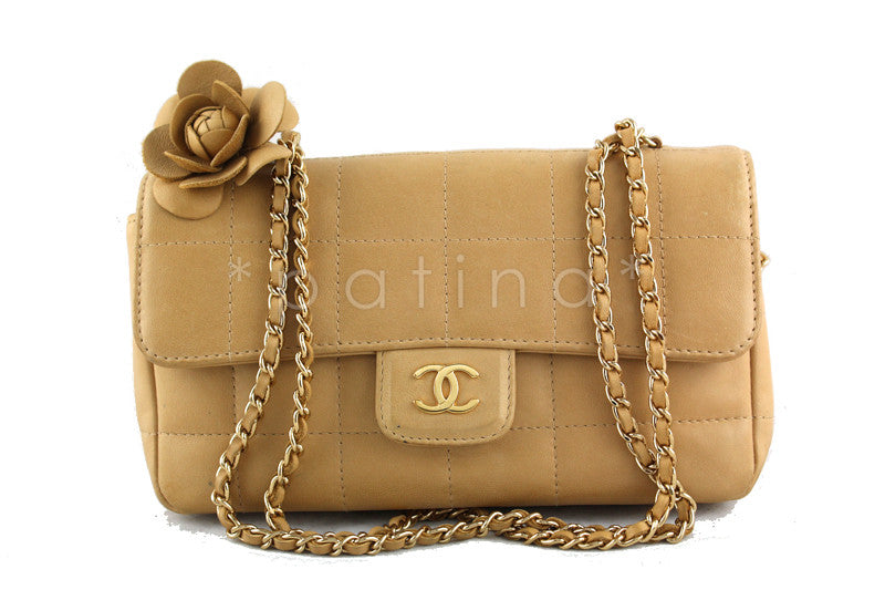 Chanel Beige Quilted Camelia Mini Flap Bag - Boutique Patina
