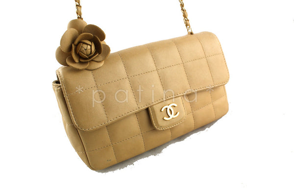 Chanel Beige Quilted Camelia Mini Flap Bag - Boutique Patina