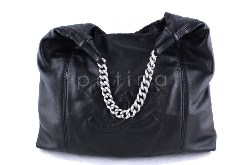 Chanel Black Large Soft Hobo Bag Chunky Chain, Rodeo Drive Bag - Boutique Patina
