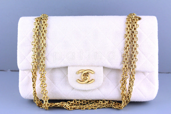 Chanel Medium-Large Ivory Classic 2.55 Flap Bag - Boutique Patina
