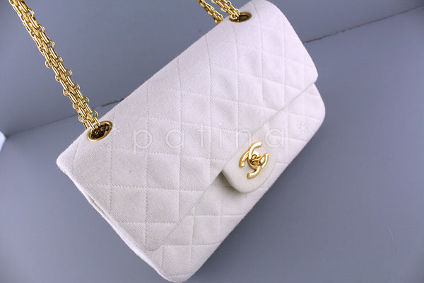 Chanel Medium-Large Ivory Classic 2.55 Flap Bag - Boutique Patina