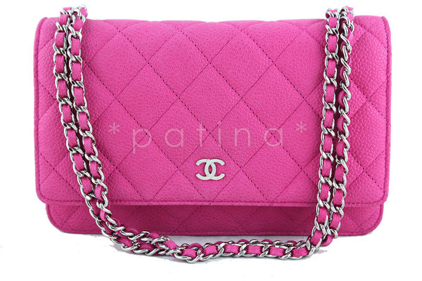 Chanel Quilted Wallet On Chain WOC With Pearl Chain Pink Aged Gold Har –  Coco Approved Studio