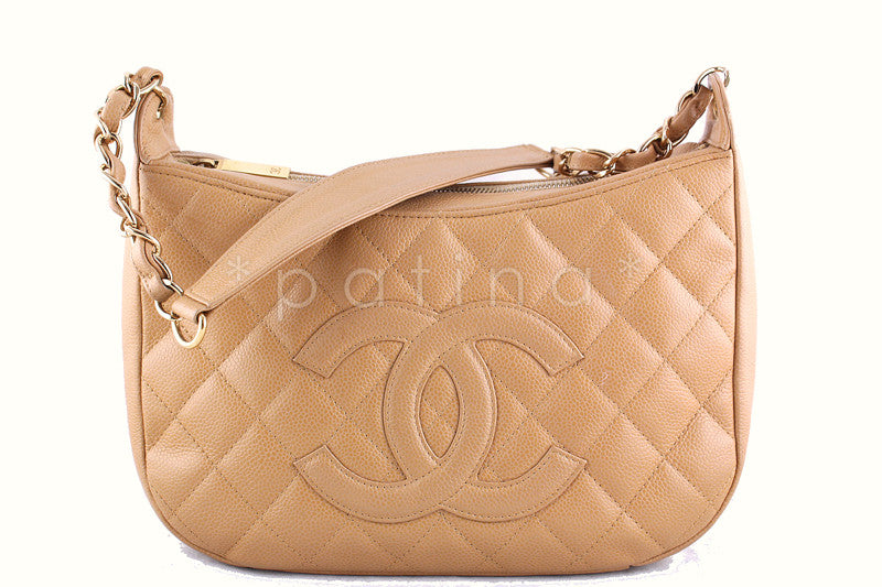 Chanel Beige Caviar Quilted Hobo Shopper Bag – Boutique Patina