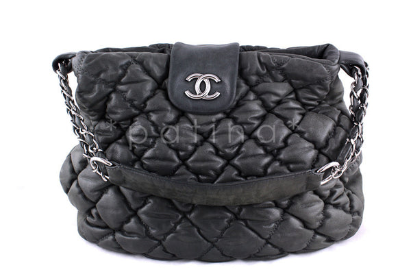 Chanel Gray Large Bubble Quilt Shopper Tote Bag - Boutique Patina