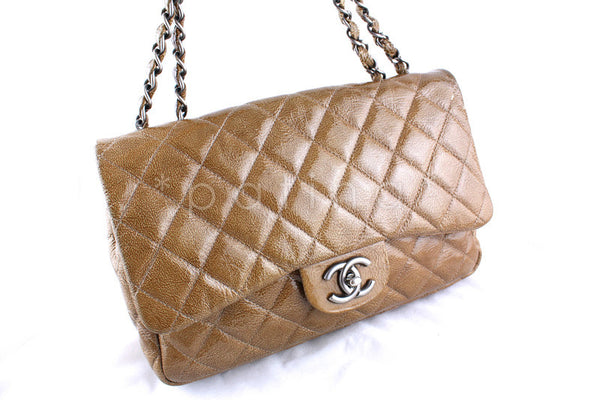 Chanel Camel Beige Patent  Jumbo 2.55 Classic Flap Bag - Boutique Patina