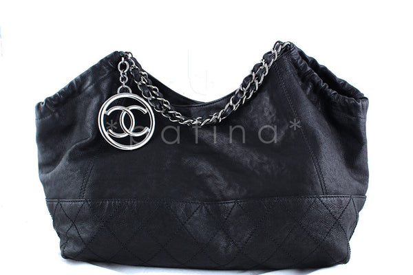 Chanel Black Quilted Chain Around Soft Hobo Tote Bag Large – Boutique Patina