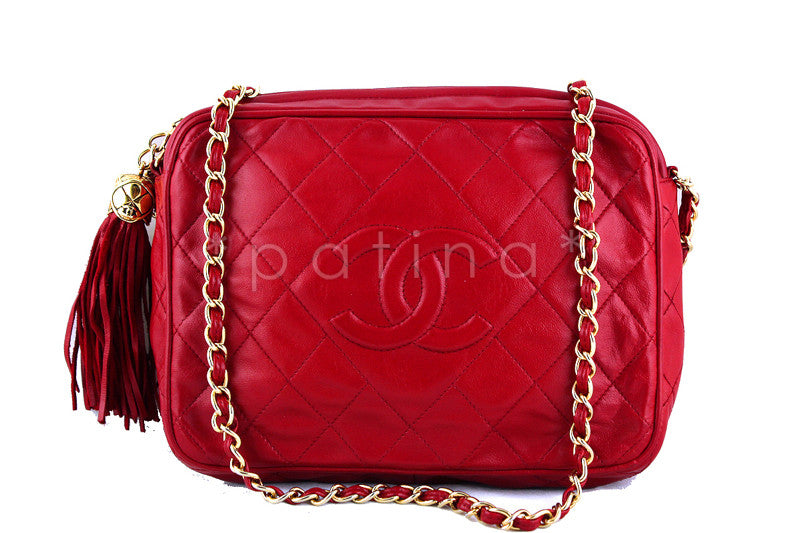 Chanel Red Classic Quilted Camera Case, Lambskin Bag – Boutique Patina