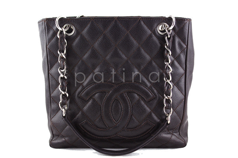 Chanel Grand Shopping Tote GST in black caviar leather with silver
