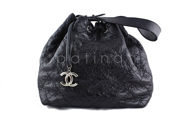 Chanel Black On the Road Large Drawstring Tote Bag - Boutique Patina